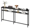 Schmaler Konsolentisch 180 cm mit 2 Ablagen – Sofatisch Produktbild-Vorschau 1