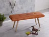 Banc SALIM cuir de chèvre / bois massif Banc 117x51x38 cm Voir les images du produit 14