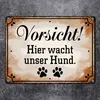 Vorsicht Hier wacht unser Hund Metallschild in 15x20 cm Produktbild-Vorschau 2