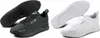 Two pairs of Puma sneakers, one black and one white, are displayed side-by-side. Anteprima dell’immagine prodotto