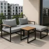A balcony lounge set on a tiled balcony with apartment buildings in the background. Produktbild-Vorschau