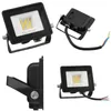 Collage of four images showing a black LED floodlight from different angles. Produktbild-Vorschau