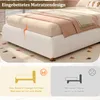 A bed with a mattress on a rug, with comparison graphics below. Anteprima dell’immagine prodotto