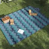 The Living Store Pikniková deka Skladacia modrá vlna Náhľad obrázku produktu 2
