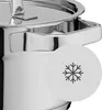Close-up of a stainless steel pot handle and lid. Produktbild-Vorschau