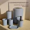 Badset 6-teilig, Badezimmer Zubehörset, Badaccessoires Grau Produktbild-Vorschau 3