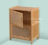 Szafka pomocnicza Relaxdays, 2 drzwi z rattanu, wymiary: 56 Podgląd zdjęcia produktu 3