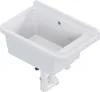 A white utility sink with plumbing attached, shown from a slightly elevated diagonal angle against a white background. Anteprima dell’immagine prodotto