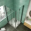 Duschkabinen 70x70x185cm 6mm NANO ESGglas Schwarz Pendeltür Produktbild-Vorschau 2