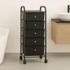 Rollcontainer GINA, schwarz - Rollwagen mit 5 Schubladen, Produktbild-Vorschau 4