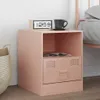 vidaXL Nachtkastje, roze, 34,5 x 39 x 44 cm, staal Productafbeelding-voorbeeld 1