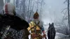 Kratos and Atreus walk through a snowy forest with a wolf. Náhľad obrázku produktu