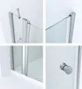 Collage of four close-up images of a shower door and its components. Produktbild-Vorschau