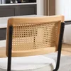 Moderner Rattan-Esszimmerstuhl mit schwarzem Metallgestell, Produktbild-Vorschau 11