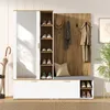 A hallway or entryway furniture set with storage and a bench. Produktbild-Vorschau