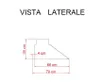 A technical drawing showing a side view of a barbecue hood with dimensions indicated. Anteprima dell’immagine prodotto