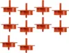 A collection of orange styrofoam cutters arranged on a white background. Produktbild-Vorschau