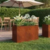 vidaXL Vaso da giardino effetto ruggine, 80 x 30 x 40 cm, Anteprima dell’immagine prodotto 2