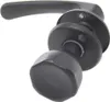 A black door handle and knob set against a white background. Podgląd zdjęcia produktu
