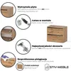A collage showcasing features of a wooden cabinet. Podgląd zdjęcia produktu