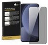 A product box for an anti-spy screen protector is shown next to a smartphone with the screen protector applied. Produktbild-Vorschau