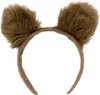 A pair of brown, furry bear ears attached to a headband, shown against a white background. Produktbild-Vorschau