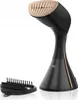 A handheld garment steamer with an accessory brush, displayed against a white background. Podgląd zdjęcia produktu