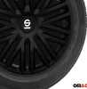 Close-up of a black car wheel rim with a Sparco logo in the center. Produktbild-Vorschau