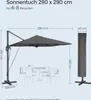 SONGMICS Sonnenschirm 290 x 290 cm UPF 50+ mit Ständer um Produktbild-Vorschau 7