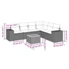 Design 7-tlg. Garten-Sofagarnitur mit Kissen Schwarz Poly Produktbild-Vorschau 3