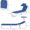 Chaise longue avec toit, pliable, avec dossier réglable en Voir les images du produit 3