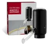 A product shot of an electric wine aerator and dispenser, with its packaging in the background. Anteprima dell’immagine prodotto