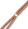 A close-up shot of a colorful braided cord with a gold connector. Produktbild-Vorschau