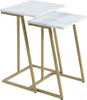 Table de salon 'Salem' set de 2 pièces or / marbre, blanc Voir les images du produit 3