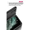 A black phone case is shown with a phone screen displaying the time and date. Produktbild-Vorschau