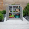 relaxdays Grauer Gartenschrank 3 Fächer Produktbild-Vorschau 2