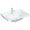 vidaXL Umywalka biała 71x48x23 cm prostokątna ceramiczna Podgląd zdjęcia produktu 3