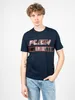 Herren Kurzarm T-Shirt Blau mit Print und Produktbild-Vorschau 4