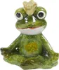 Froschkönig mit Krone Gartenfigur sitzend aus Keramik Höhe Produktbild-Vorschau 1