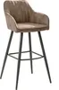 Edler Barhocker TURIN vintage taupe mit Ziersteppung Produktbild-Vorschau 1