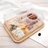 Plateau en bambou avec couvercle cloche pour fromages, Voir les images du produit 5