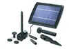A solar-powered fountain pump kit with accessories, laid out on a white background. Produktbild-Vorschau