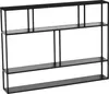 A black metal wall shelf with multiple shelves against a white background. Anteprima dell’immagine prodotto