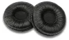 Two black ear pads for headphones are shown on a white background. Produktbild-Vorschau