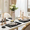 Tischset Leder 6er Set - Kunstleder Platzset Abwaschbar, Produktbild-Vorschau 2