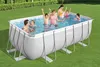 Piscina rettangolare grigio chiaro con struttura in acciaio Anteprima dell’immagine prodotto 3