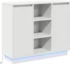 vidaXL LED příborník bílý 90 x 32 x 75 cm dřevěný materiál Náhled obrázku produktu 2