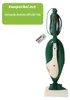 A green and cream vacuum cleaner is shown against a white background, with a tag attached to its handle. Produktbild-Vorschau