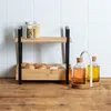 Regál "ordera" 2 úrovne s úložnou nádobou z čierneho Náhľad obrázku produktu 5