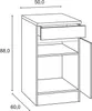 Küchen Unterschrank mit Arbeitsplatte Luca U506-0+ in weiß Produktbild-Vorschau 7